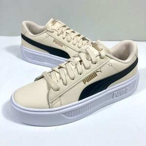 PUMA Smash V3 Platform Sneakers Alpine Snow Black 8.5 10.5 11 NEW NWB